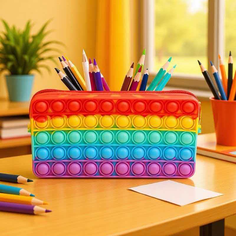 Sports Equipment For Schools - Astuccio Arcobaleno in Silicone con Giocattoli