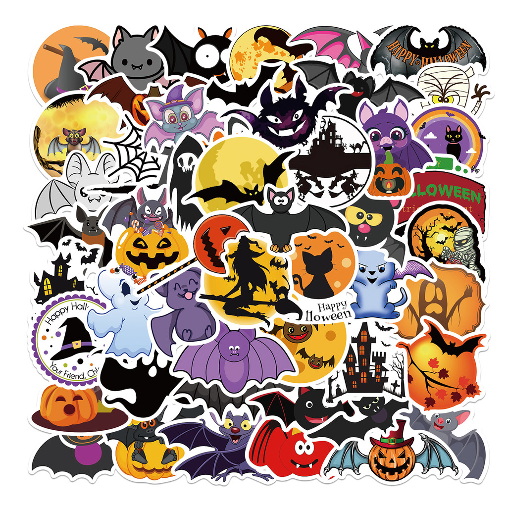 Sports Equipment Store - 50 Pezzi Adesivi con Motivi Halloween