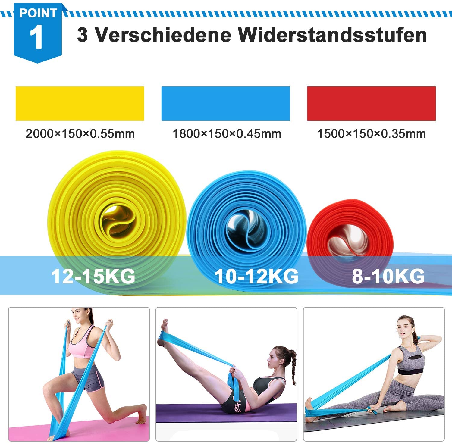 Fasce elastiche per fitness 3  - Sports Equipment For Schools recensione e prezzo